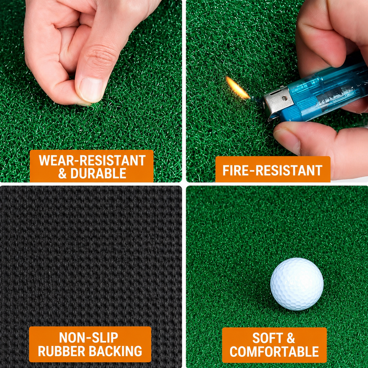 SPP 1 PCS Mini Golf Hitting Practice Mat 30 × 60 cm – Artificial Turf Swing Training Mat for Indoor &amp; Outdoor Practice