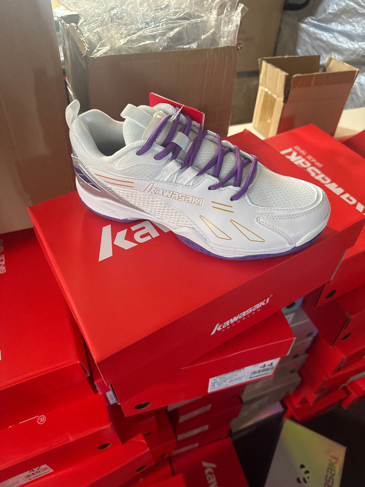 Kawasaki K1B51-B3326 White/Purple Badminton Shoes