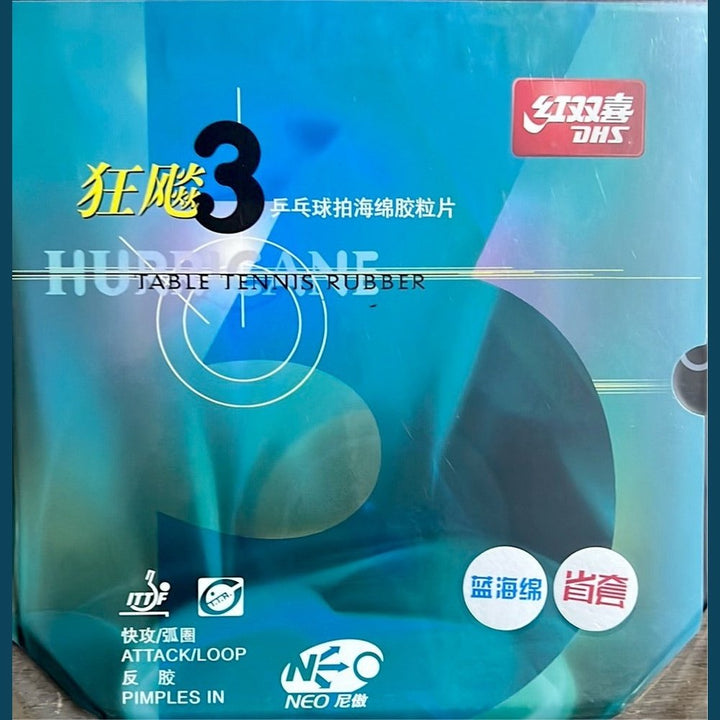 DHS Hurricane 3 Neo Provincial Team Rubber （Blue Sponge）ONLY BLACK