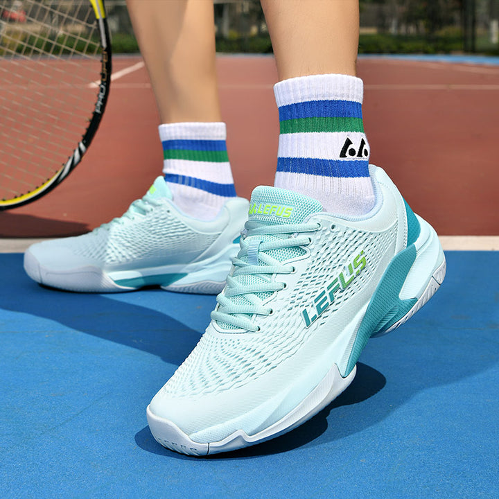 LEFUS Professional Non-Slip Tennis Shoes, Breathable KPU Mesh Sneakers with MD Rubber TPU Sole for Outdoor Sports L033