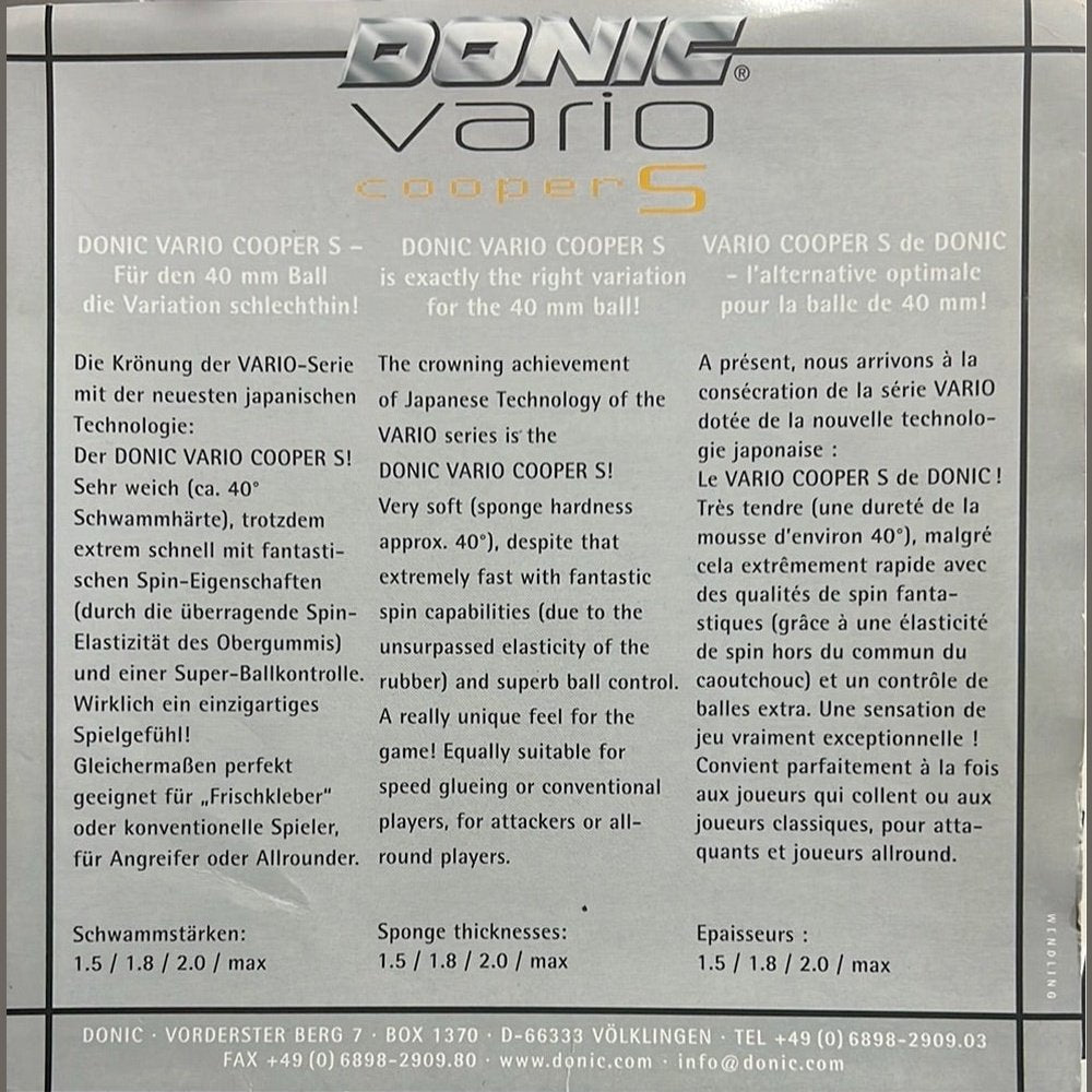 Donic Vario Cooper S