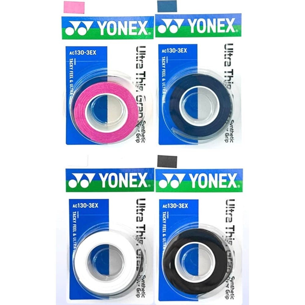 YONEX AC130-3EX Ultra Thin Grap (3 wraps) synthetic Over Grip - BLACK product image - YONEX Racket Grip