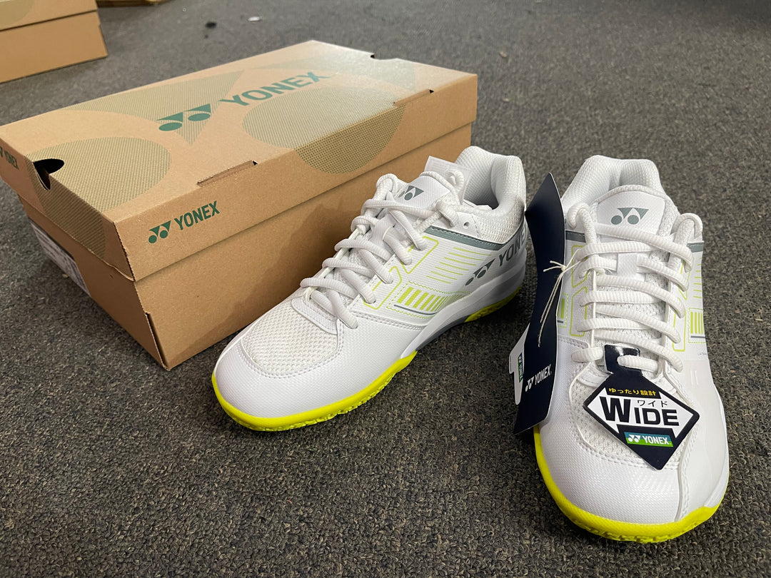 YONEX Power Cushion Strider Flow Wide SHBSF1WEX White/Lime badminton shoes
