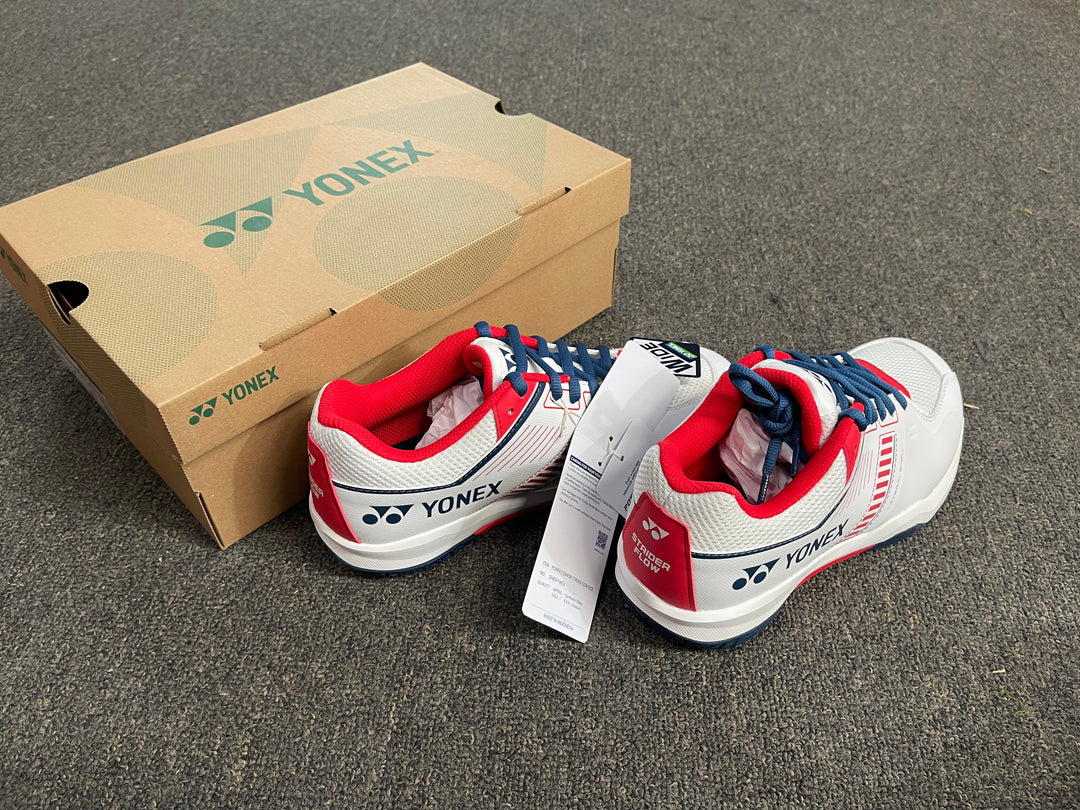 YONEX Power Cushion Strider Flow Wide SHBSF1WEX White/Red badminton shoes
