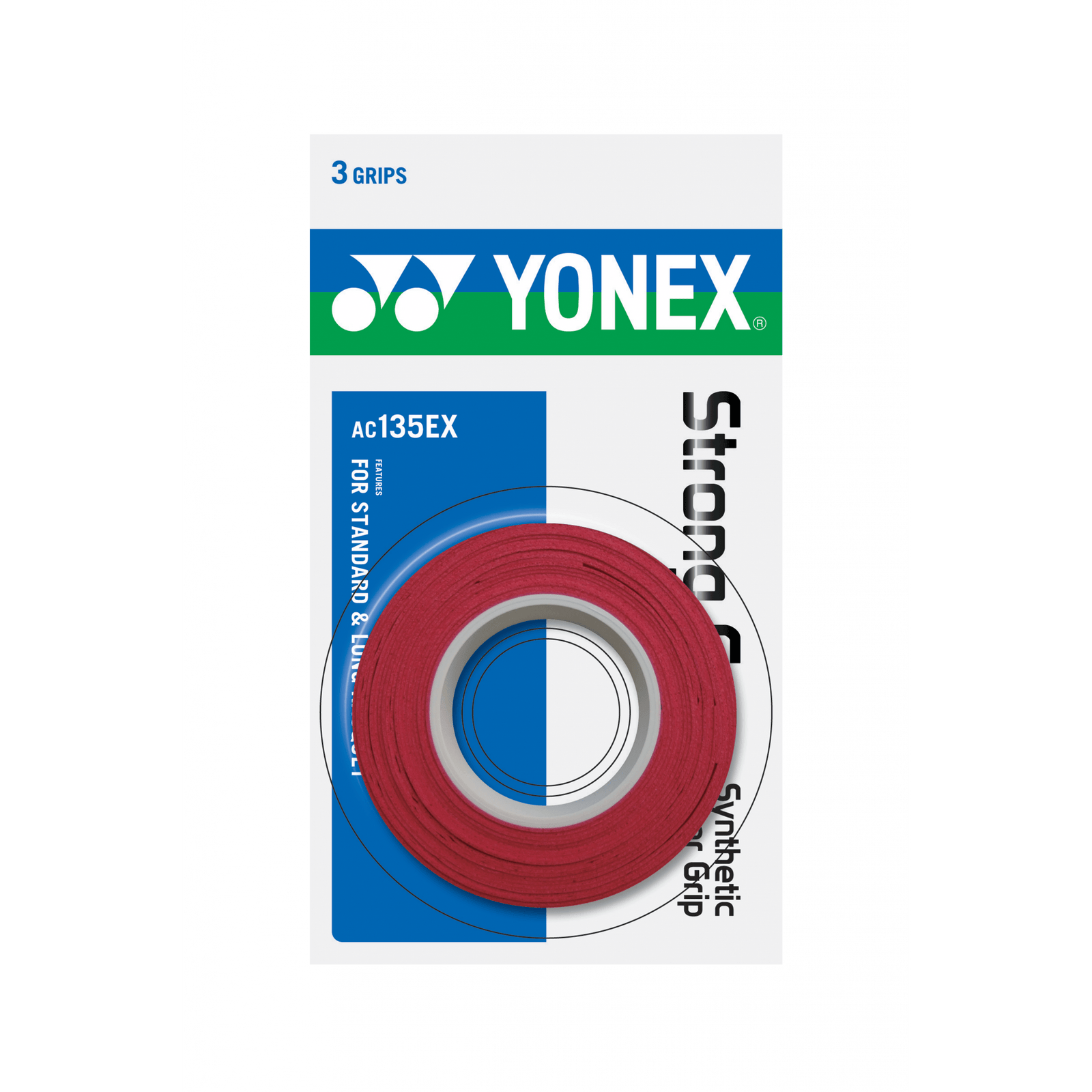 YONEX AC135EX Strong Grap 3 Grips FOR STANDARD & LONG RACQUET - BLUE product image - YONEX Badminton Racket