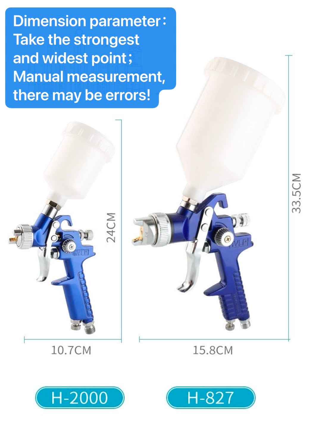 Gravity Paint Spray Gun – 100ml Aluminum Tank, Non-Drip Design, Model H2000