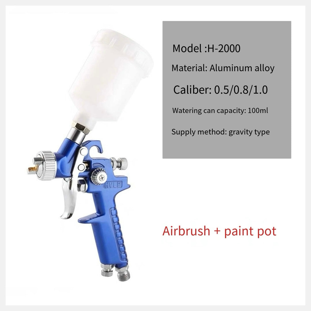 Gravity Paint Spray Gun – 100ml Aluminum Tank, Non-Drip Design, Model H2000