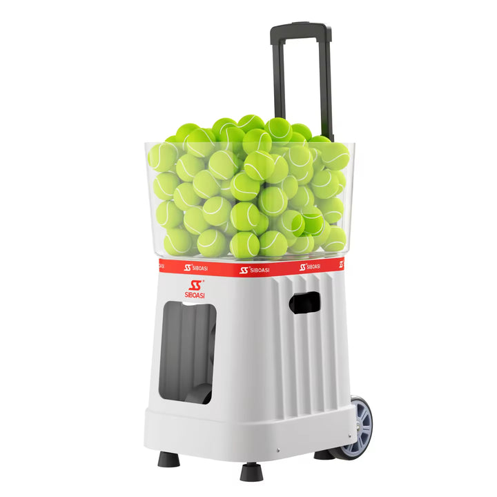 SIBOASI Portable Tennis Ball Machine Intelligent Voice Control with Remote Rubber Ball Thrower T7Pro