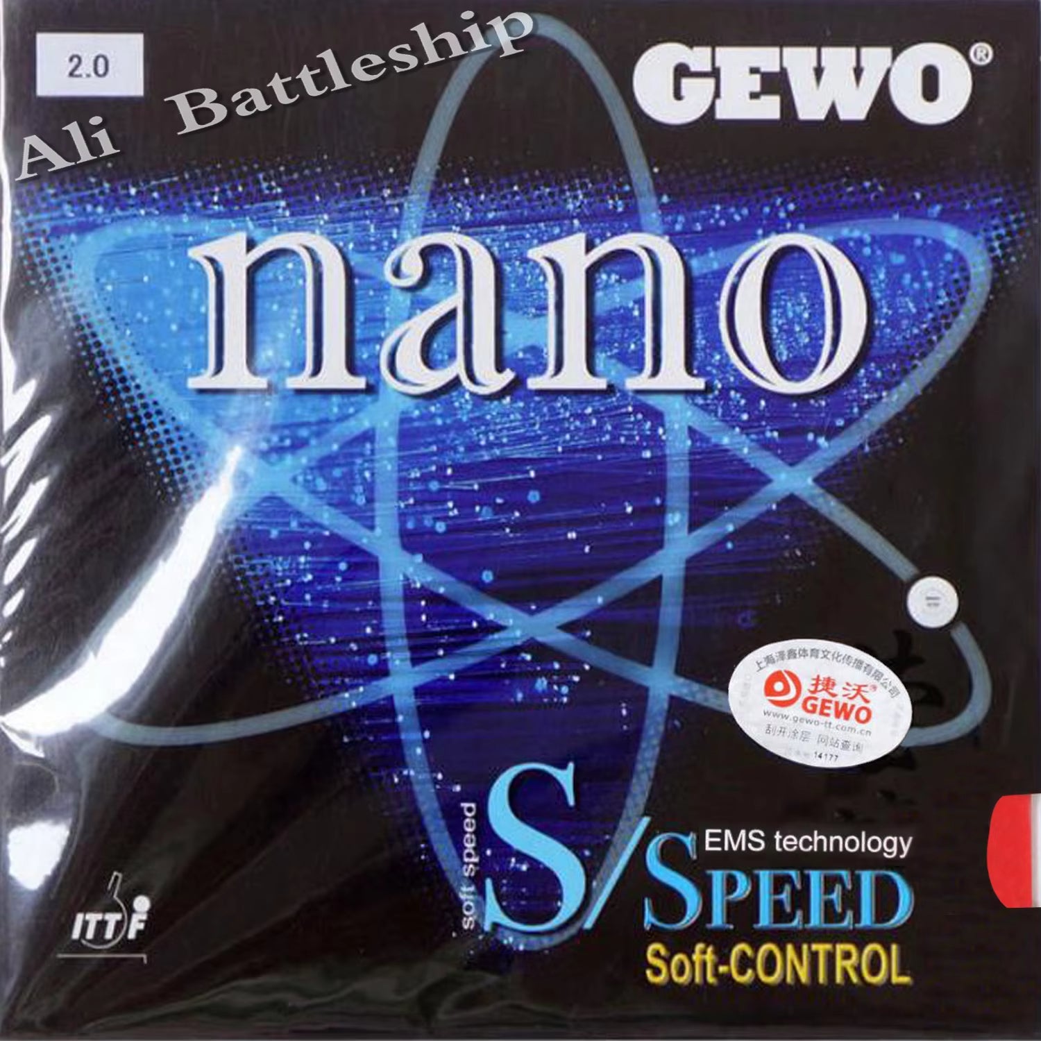 GEWO Nano S Speed Control Table Tennis Rubber - Black product image - GEWO table tennis rubber