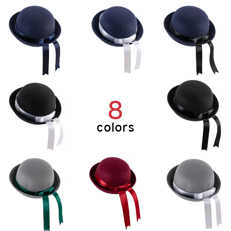 SPPHONEIX JK Cap Watch Horse racing And Various Competitions And Celebrations Elegant Ribbon Bucket Cap Parent Child Bowler Hat Wild For Street