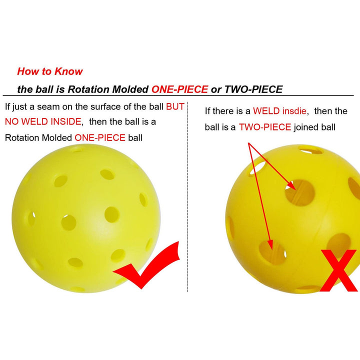 40-Hole Rotomolded One-Piece Pickleball - Tournament-Grade with Smooth Surface & Uniform Structure