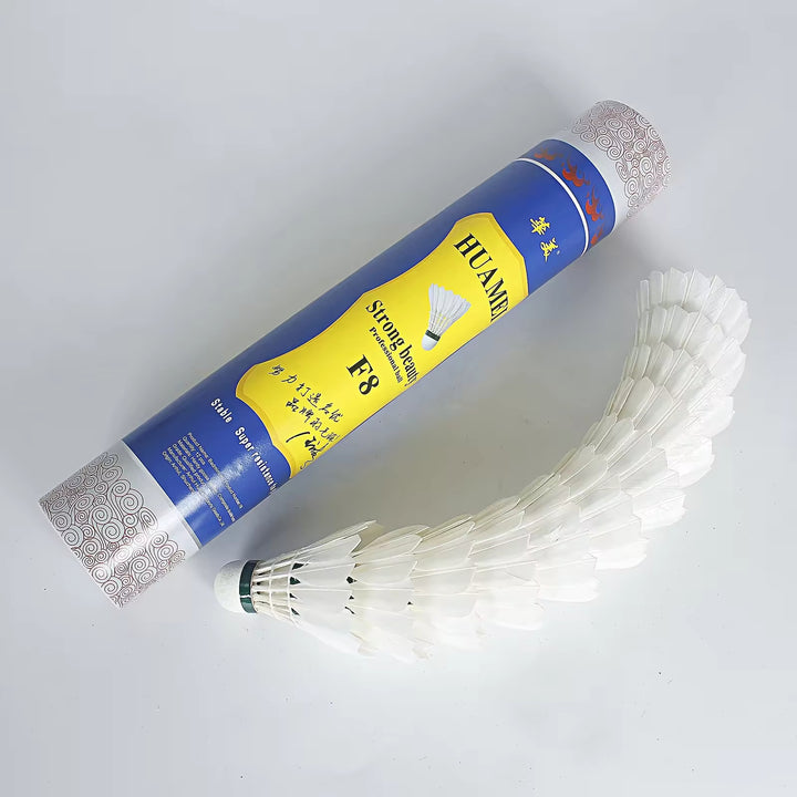 HUAMEI 12 PCS F8 High Quality Class Goose Feather Badminton Shuttlecock