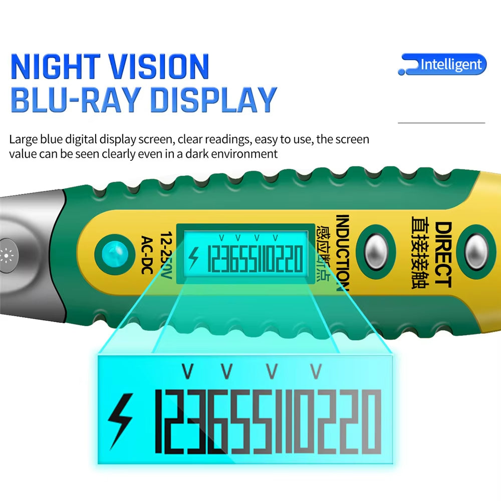 Digital Display Multifunctional Non-contact Test Pencil AC/DC 12-250V