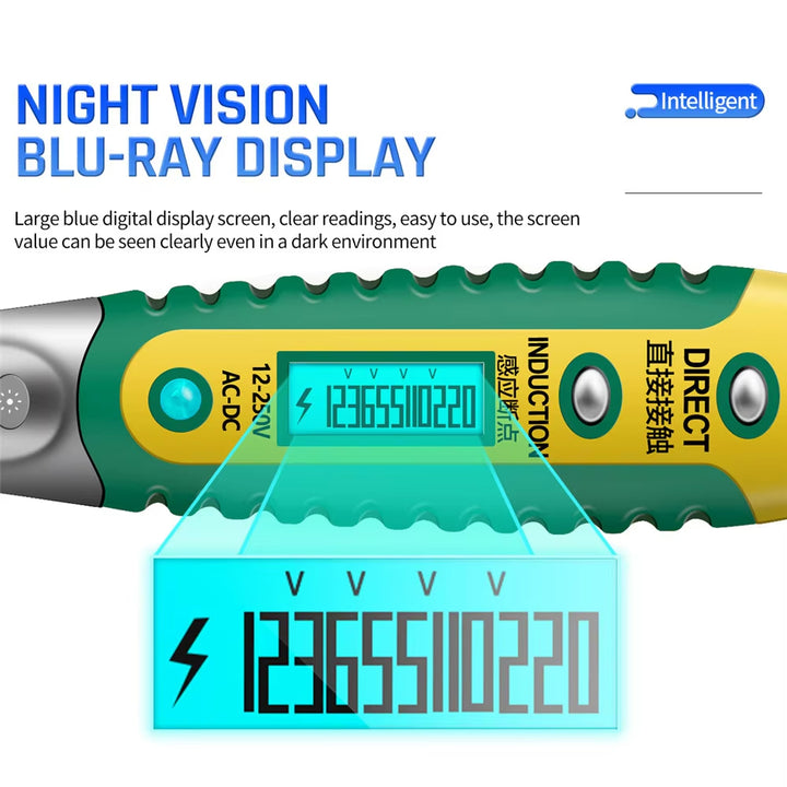 Digital Display Multifunctional Non-contact Test Pencil AC/DC 12-250V