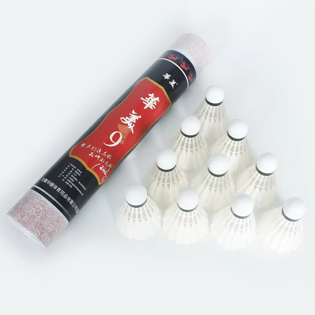 HUAMEI 12 PCS No.9 High Quality Goose Feather Badminton Shuttlecock
