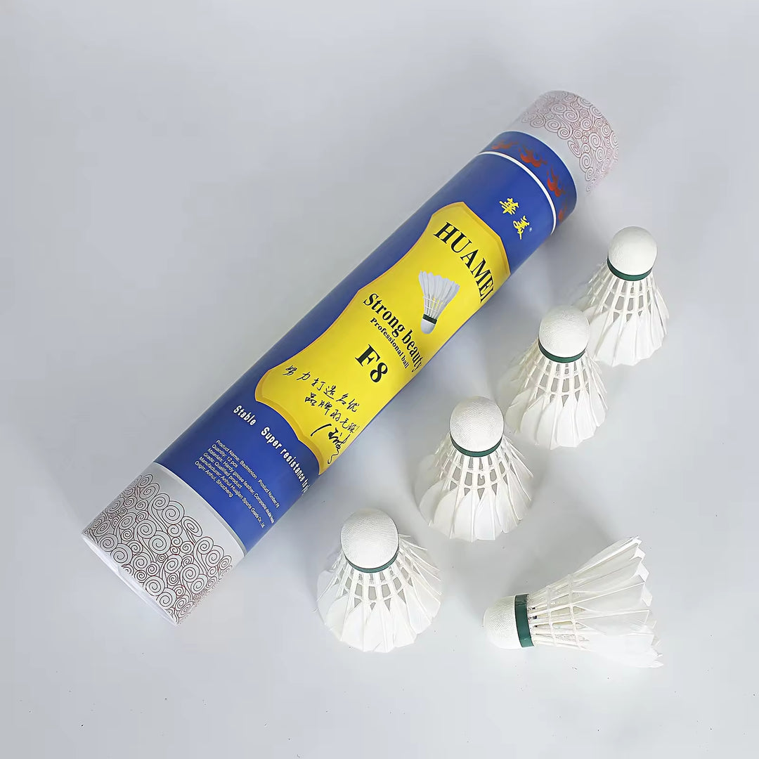 HUAMEI 12 PCS F8 High Quality Class Goose Feather Badminton Shuttlecock