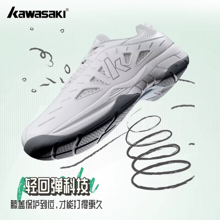 Kawasaki K2B51 Cream badminton shoes upper breathable mesh detail