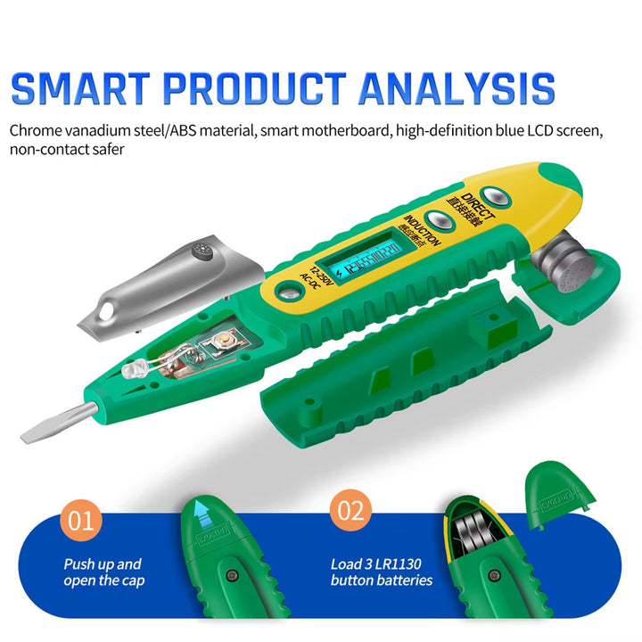 Digital Display Multifunctional Non-contact Test Pencil AC/DC 12-250V
