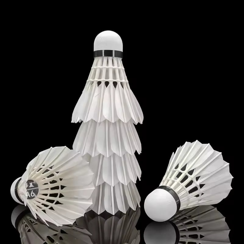 HUAMEI 12 PCS A6 Class a Goose Feather Badminton Shuttlecock