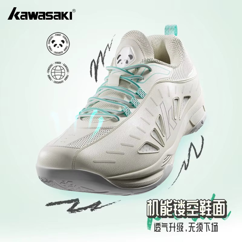 Kawasaki K2B51 Cream badminton shoes heel cushioning detail
