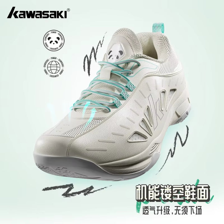 Kawasaki K2B51 Cream badminton shoes heel cushioning detail