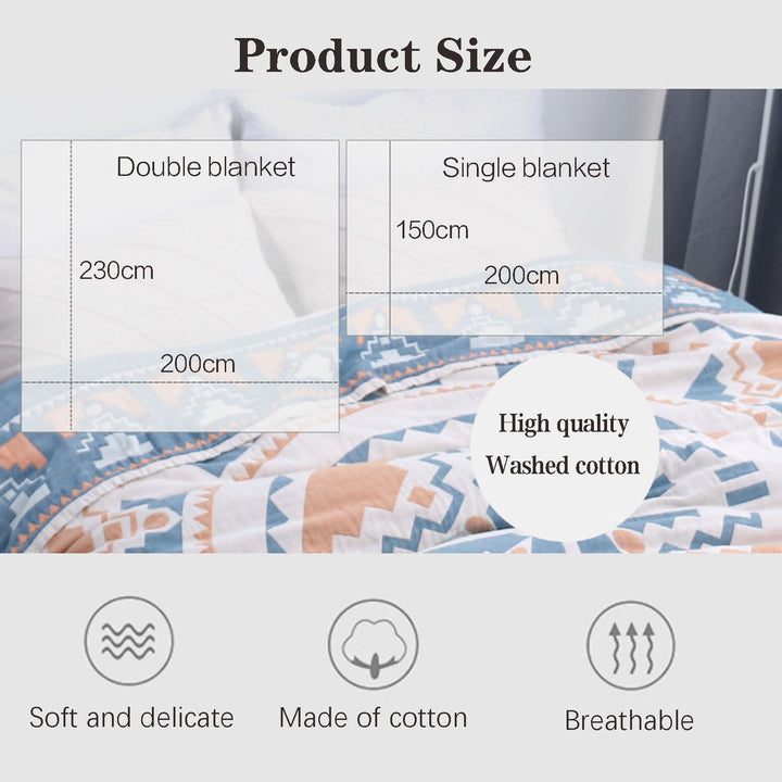 Gauze Cotton Towel Blanket – 100% Cotton, Soft, Lightweight, Summer Throw & Air-Conditioning Blanket