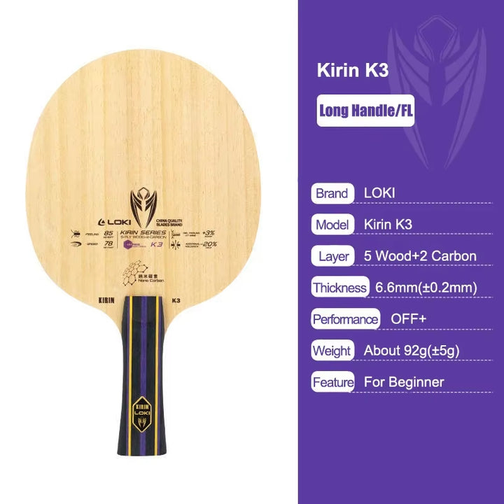 LOKI KIRIN K3 5 Wood + 2 Carbon Table Tennis Blade