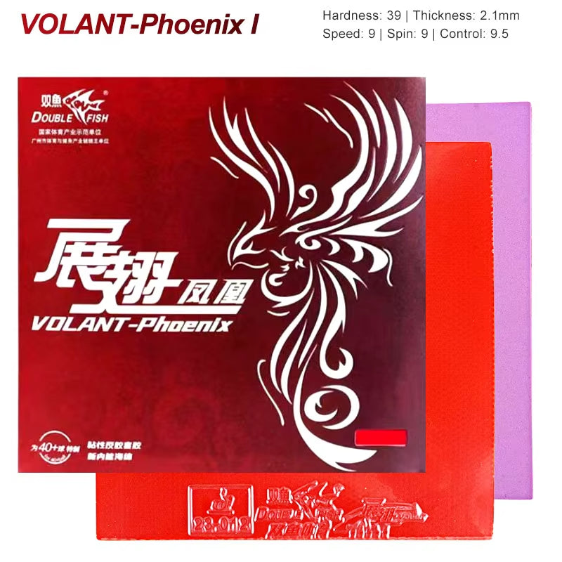 DOUBLE FISH VOLANT-Pheonix Table Tennis Rubber - Black product image - Double Fish table tennis rubber
