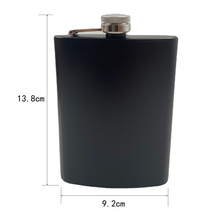 8 oz Black Enamel Stainless Steel Hip Flask - Portable Outdoor Whiskey Flask for Camping &amp; Travel (Wholesale)