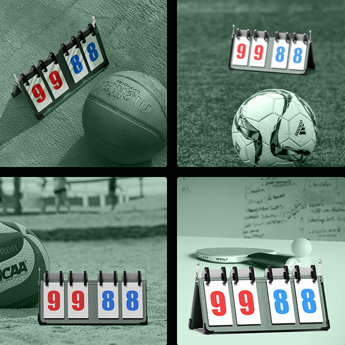 JING Game Scoreboard Can Be Turned Basketball Billiards Football Badminton ball Scoreboard