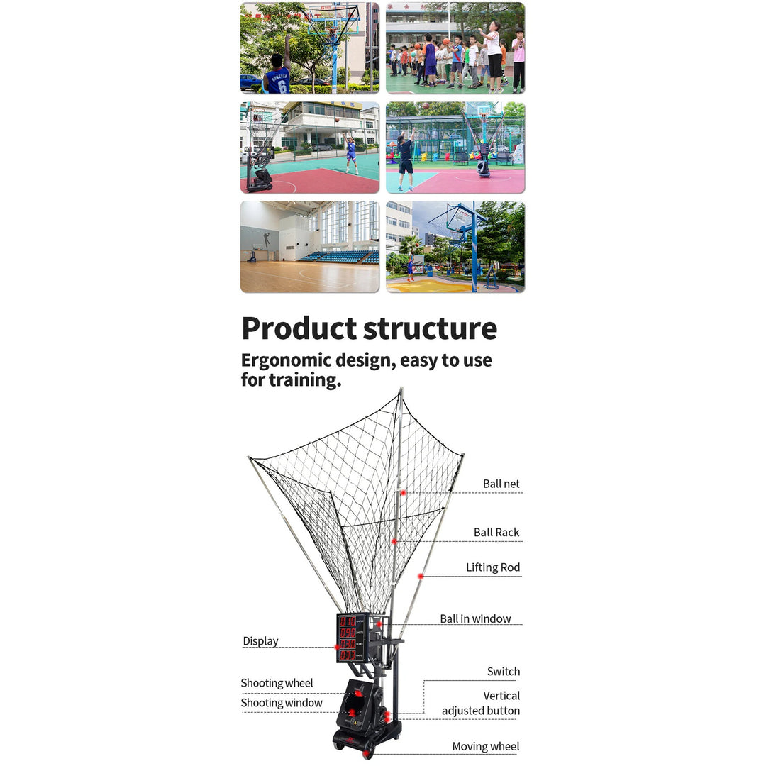 SIBOASI Basketball Rebound Machine – Automatic Ball Return, Smart Training System, Model K2100A