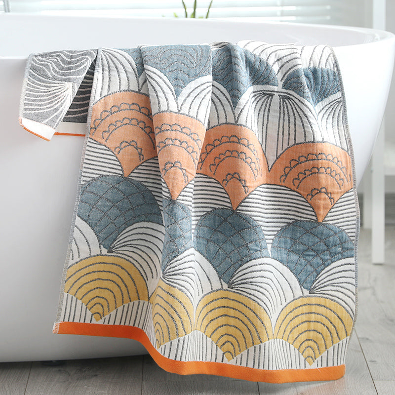 Pure Cotton Gauze Bath Towels - Skin-Friendly For Both Men And Women, Easy To Absorb Water And Dry Quickly. Large Towels For Adults And Children, All-Cotton, Soft For Home Use