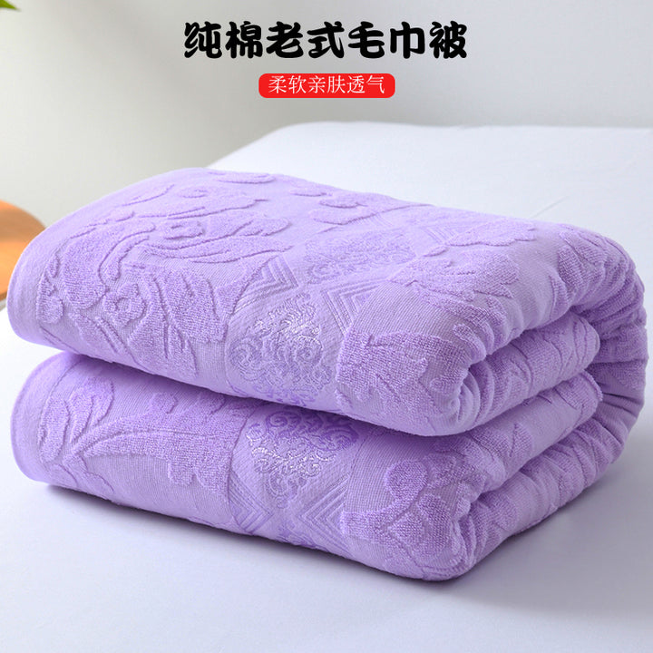 Cotton Terry Blanket – 100% Cotton, Lightweight, Breathable, Soft Summer Throw for Single Use