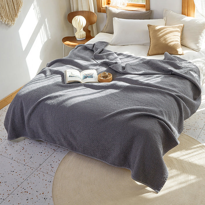Cotton Gauze Blanket – 4-Layer Checkered, 100% Cotton, Lightweight Summer Throw for Single & Double Beds