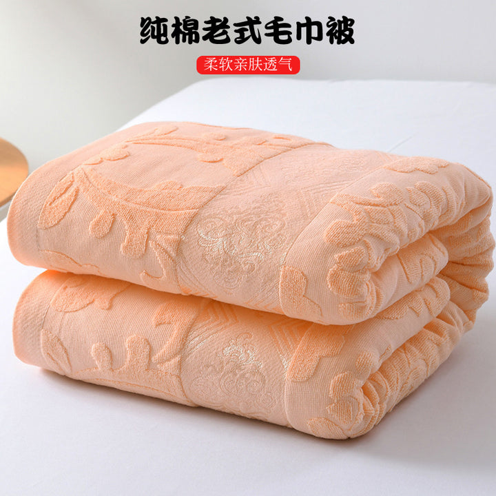 Cotton Terry Blanket – 100% Cotton, Lightweight, Breathable, Soft Summer Throw for Single Use