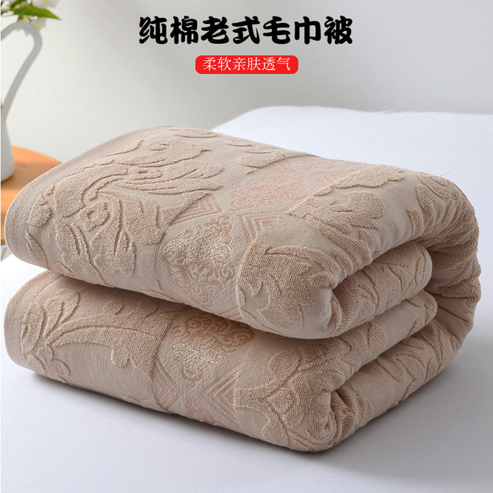 Cotton Terry Blanket – 100% Cotton, Lightweight, Breathable, Soft Summer Throw for Single Use