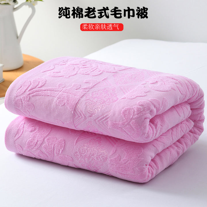 Cotton Terry Blanket – 100% Cotton, Lightweight, Breathable, Soft Summer Throw for Single Use