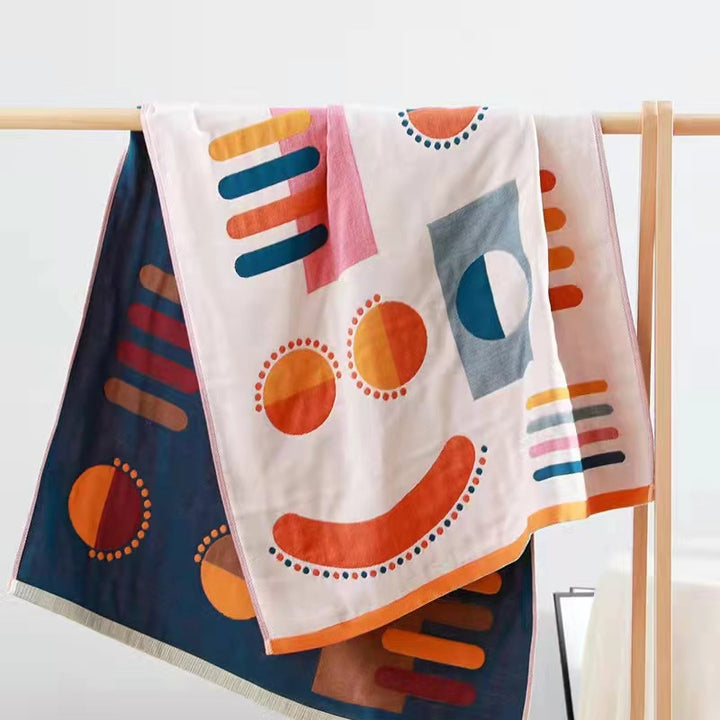 Pure Cotton Bath Towel – 4-Layer, Absorbent, Lint-Free, All-Cotton Household Bath Wrap