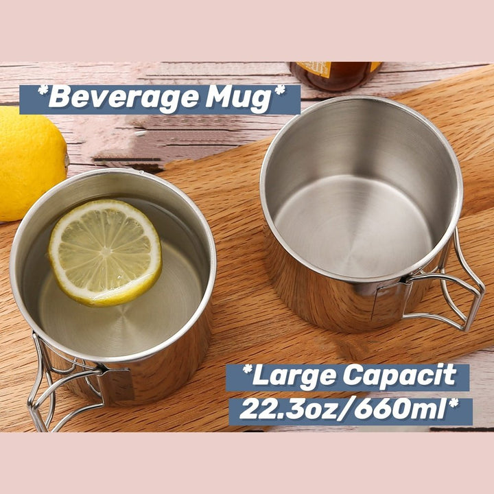 SPP 6 Pcs Stainless Steel Coffee Cup with Handle,200ml Coffee Drinking Metal Mug Cup