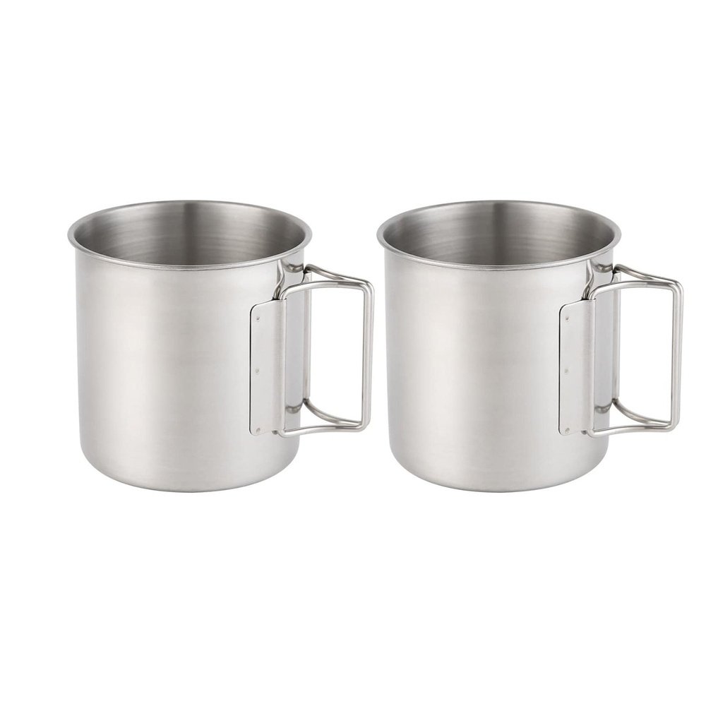 SPP 6 Pcs Stainless Steel Coffee Cup with Handle,200ml Coffee Drinking Metal Mug Cup