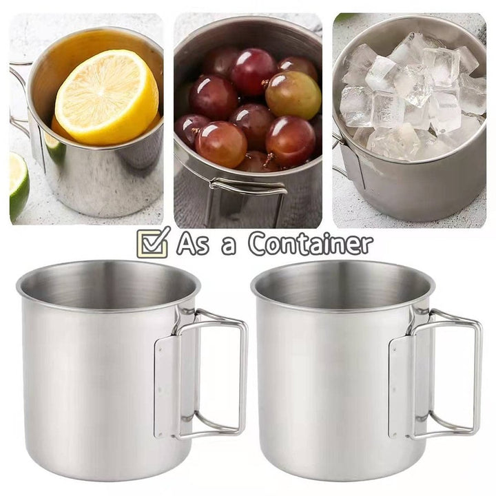 SPP 6 Pcs Stainless Steel Coffee Cup with Handle,200ml Coffee Drinking Metal Mug Cup