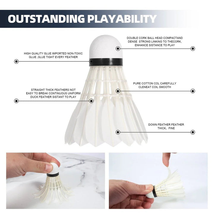 SPPHONEIX Purple Badminton Shuttlecocks Goose Feather Speed 78（Tournament LEVEL）