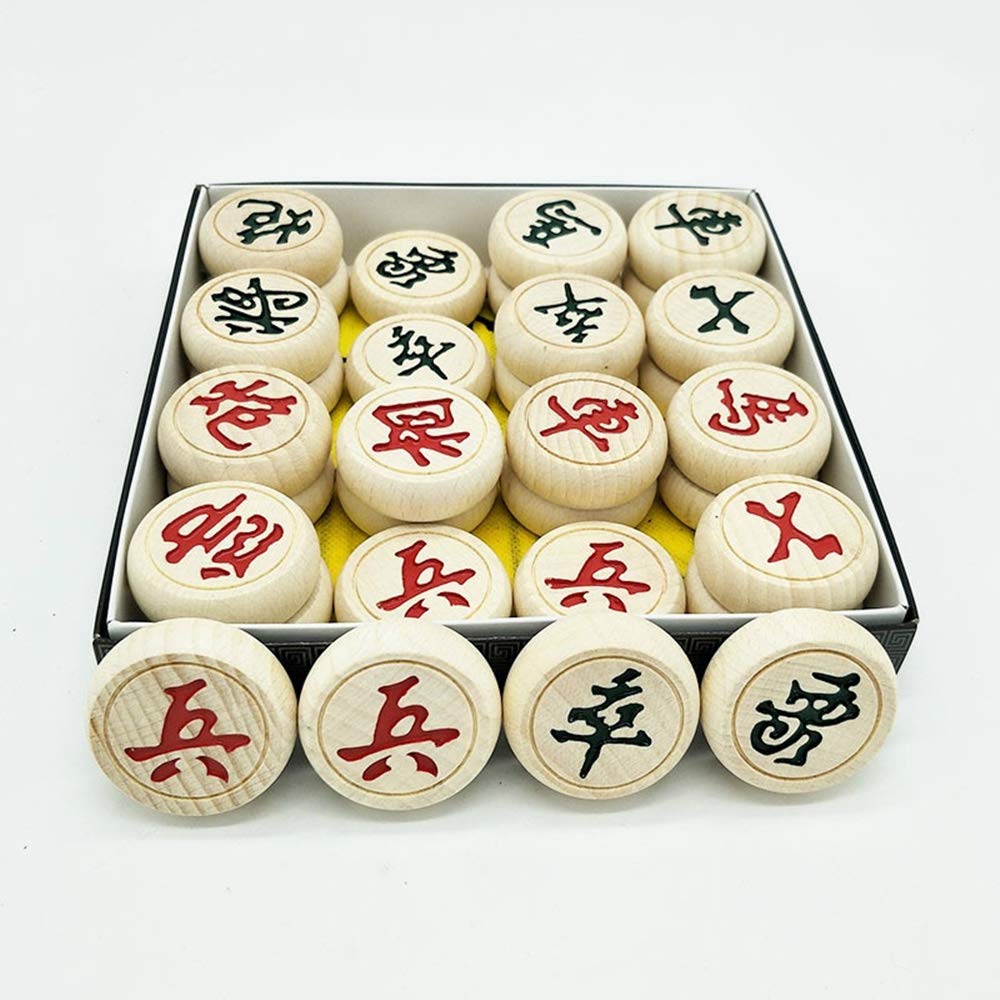 SPPHONEIX Wooden Chinese Chess Xiangqi Set for Board Game Traditional Game Travel Game