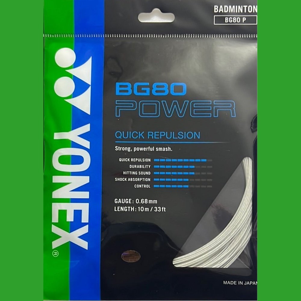 YONEX BG80 POWER Badminton String - WHITE product image - YONEX Badminton String