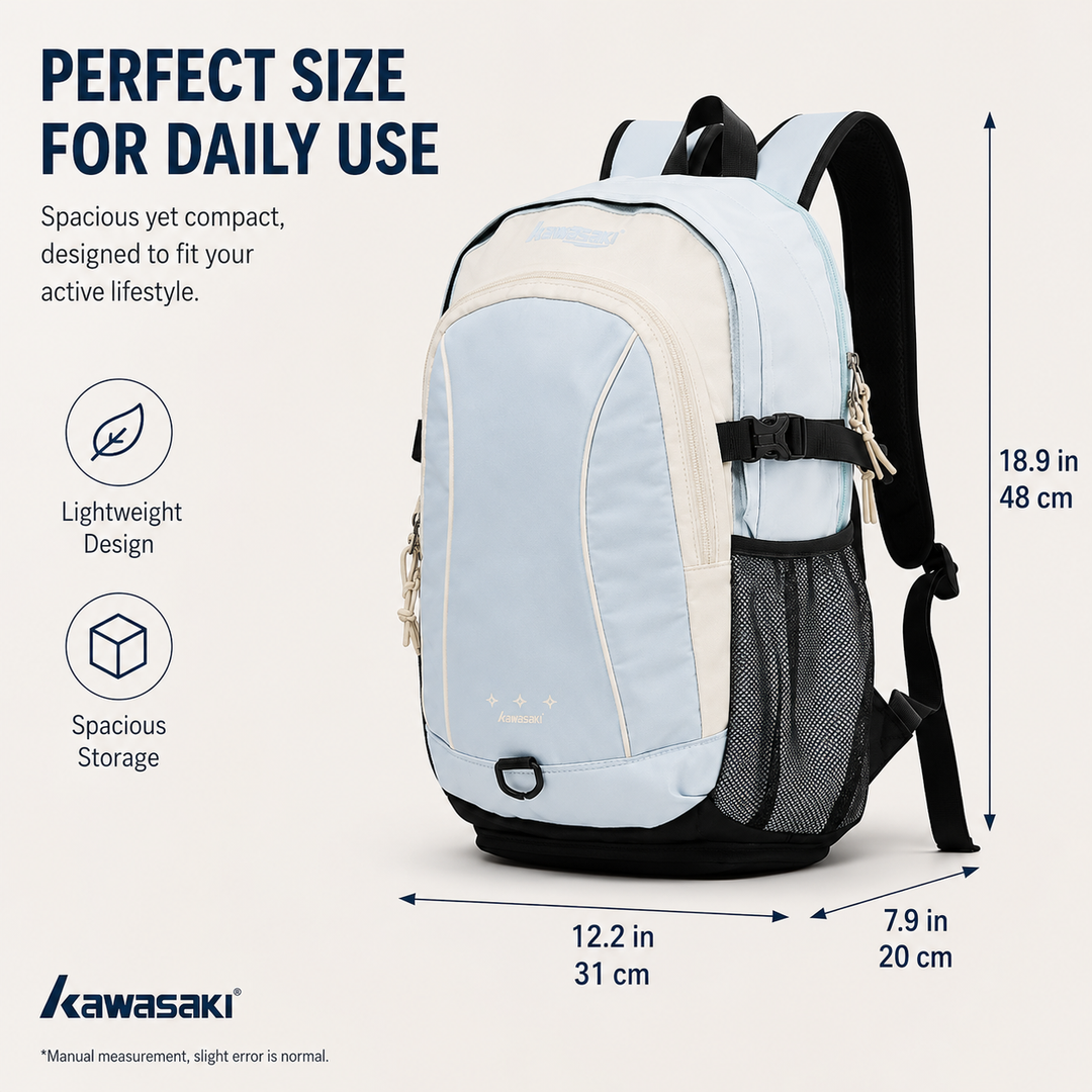 KAWASAKI Backpack Blue Large Capacity Sports Backpack for Badminton Travel K1G00-C8240