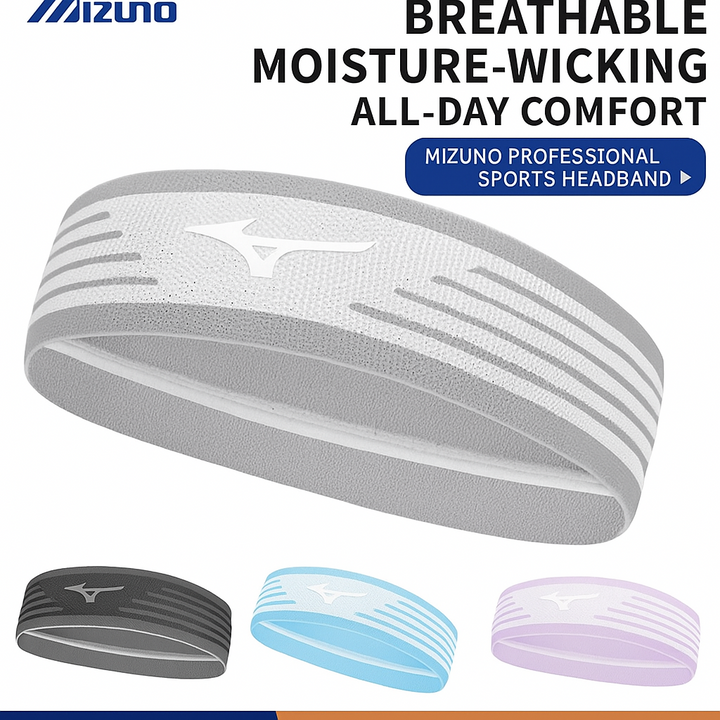 Mizuno Sports Hair Band - Antiperspirant Band, Running Sweat Dissipation Headband