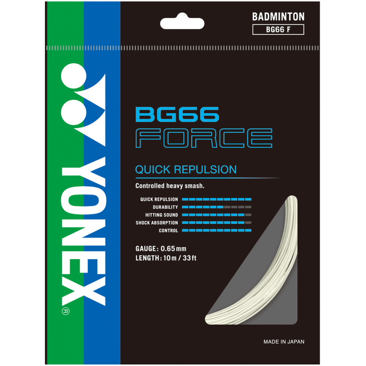YONEX BG66 FORCE Badminton String - WHITE product image - YONEX Badminton String