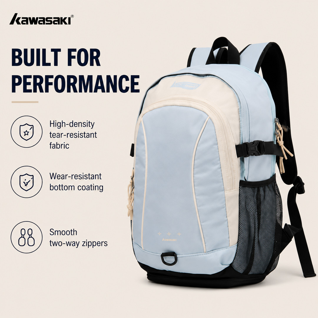KAWASAKI Backpack Blue Large Capacity Sports Backpack for Badminton Travel K1G00-C8240
