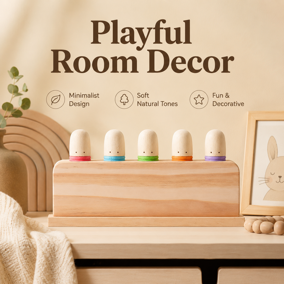 Wooden Pop‑Up Peg Montessori Toy, Fine Motor Skill Early Learning Sensory Toy for Toddlers