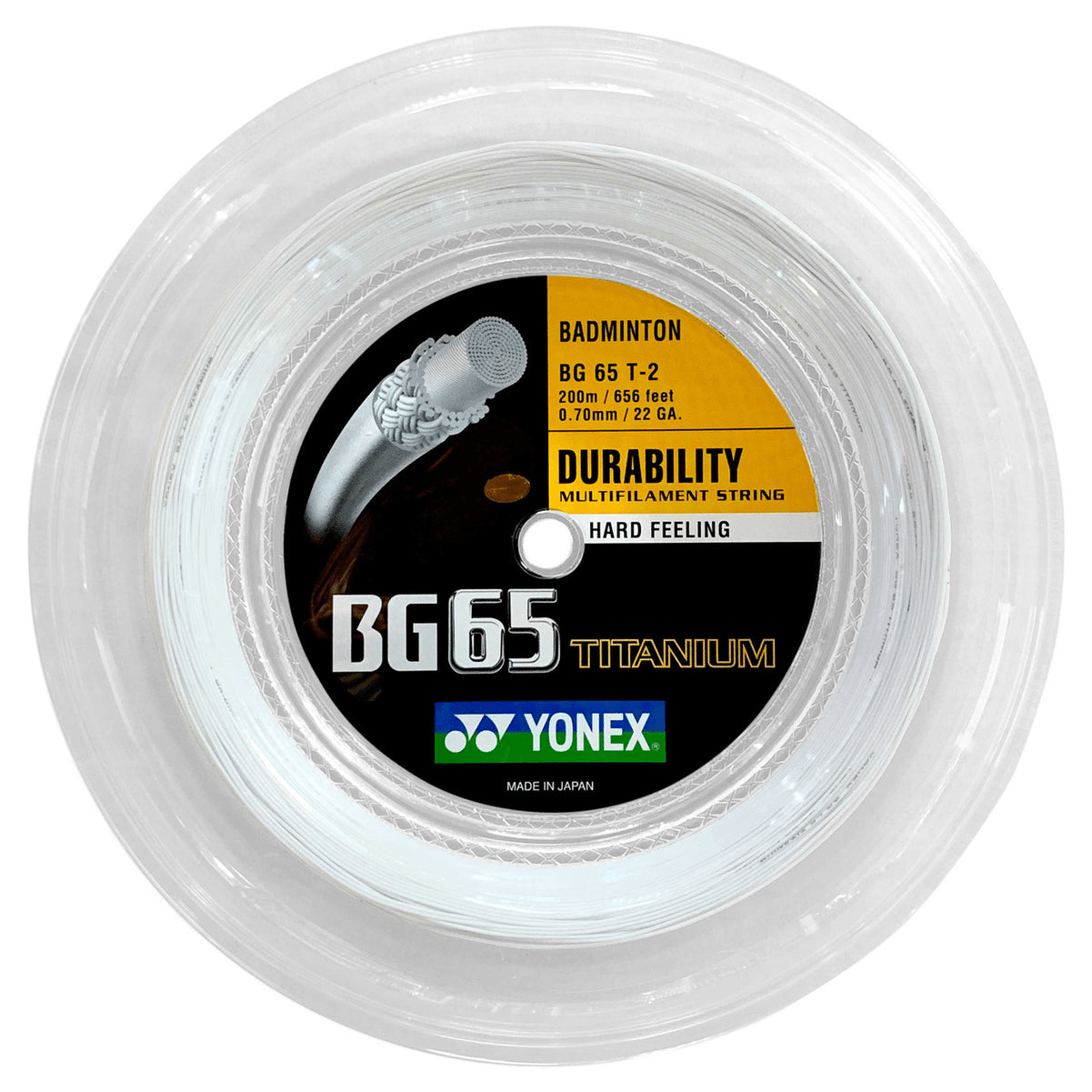 YONEX BG 65 Ti 200m Badminton String - White product image - YONEX Badminton String